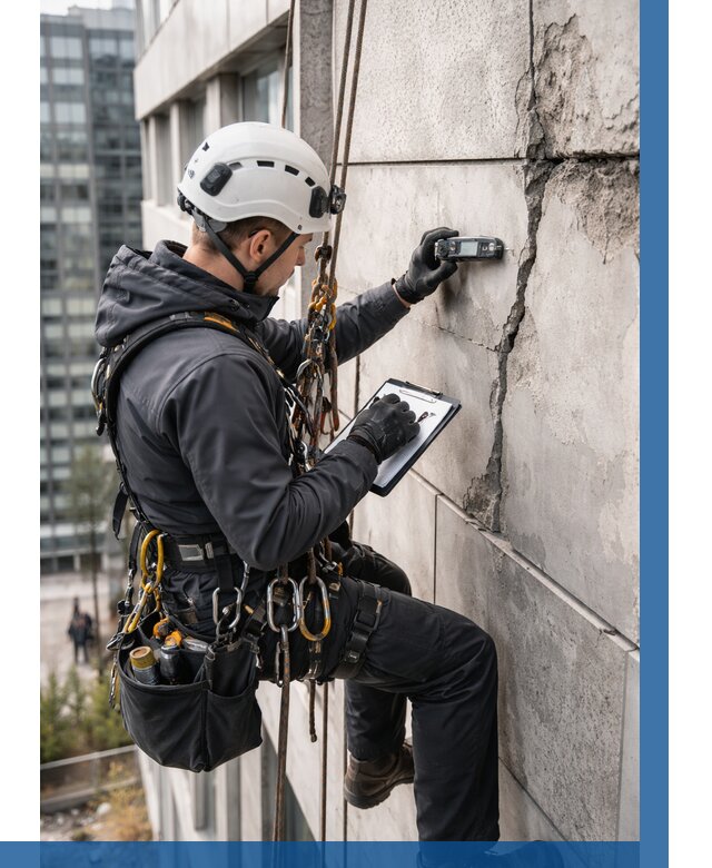 Обследование фасада альпинистами в Фурманове от 122 р. | ВЫСОТНИК-Фрв