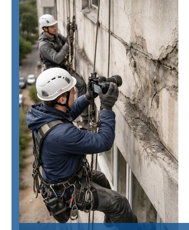 Фотофиксация дефектов фасада с высотной съемкой в Фурманове
