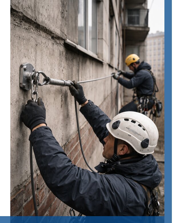 Монтаж анкерных линий в Фурманове от 3056 р. | ВЫСОТНИК-Фрв