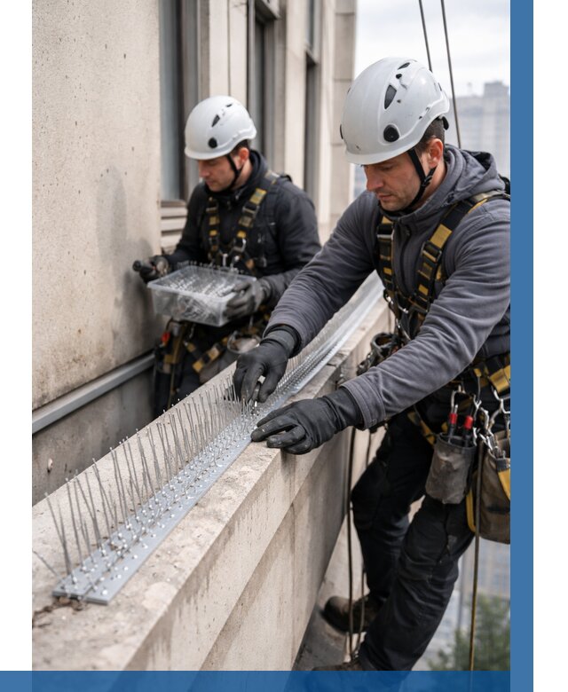 Установка шипов от птиц в Фурманове от 866 р. | ВЫСОТНИК-Фрв